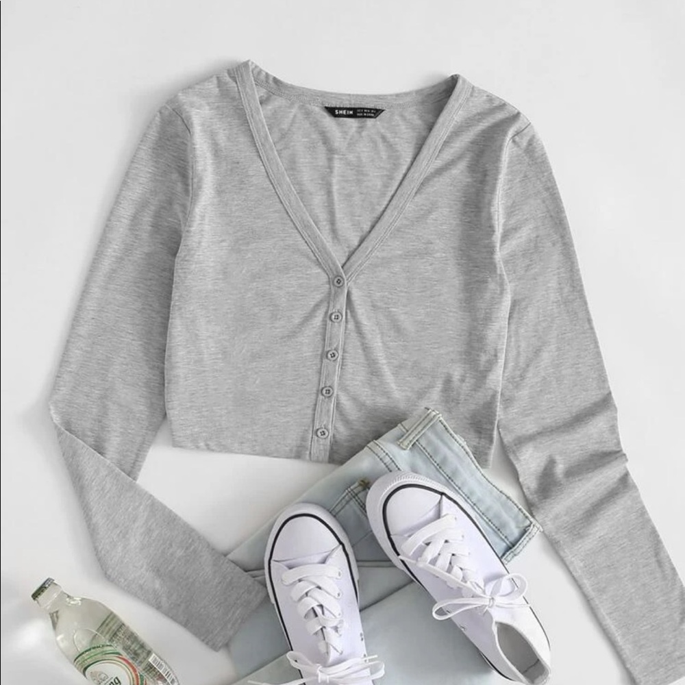 Button front crop top
